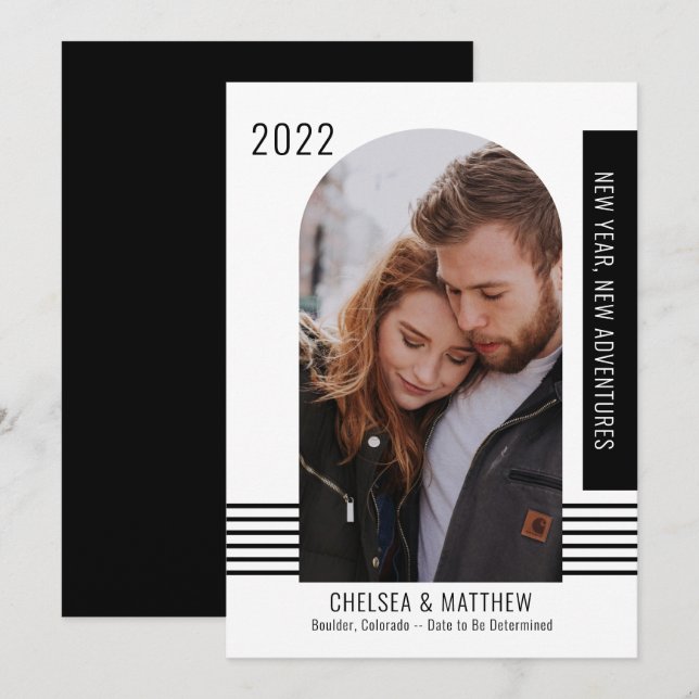 Nyårsutgåva av Förlovningen Ny Äventyr-foto-BW Meddelande (Fram/baksida)