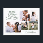 nyaste christmas-fotot helg vykort<br><div class="desc">Sprid den entusiastiska glädjen med den här roligten. Den innehåller fetstilt modern skripttext och redigerbar fotokollage för att göra den speciell för extra. tillgänglig med en rad färgader som svart,  röd,  grönt,  blått och mycket mer till temat kostym.</div>