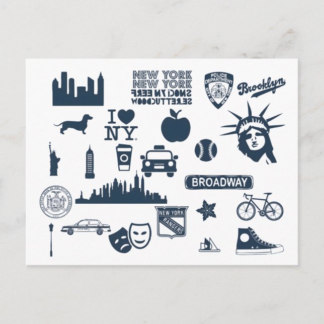 Nyaste Eleganta Moderna Styliga NYC-presentgåva vy Vykort (Framsida)