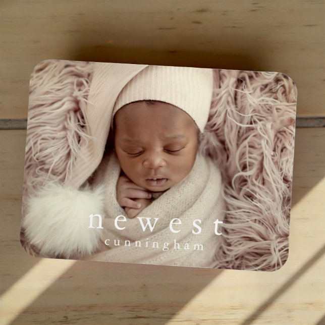 Nyaste familjemedlem Baby födelse tillkännagivande Magnet (Skapare uppladdad)