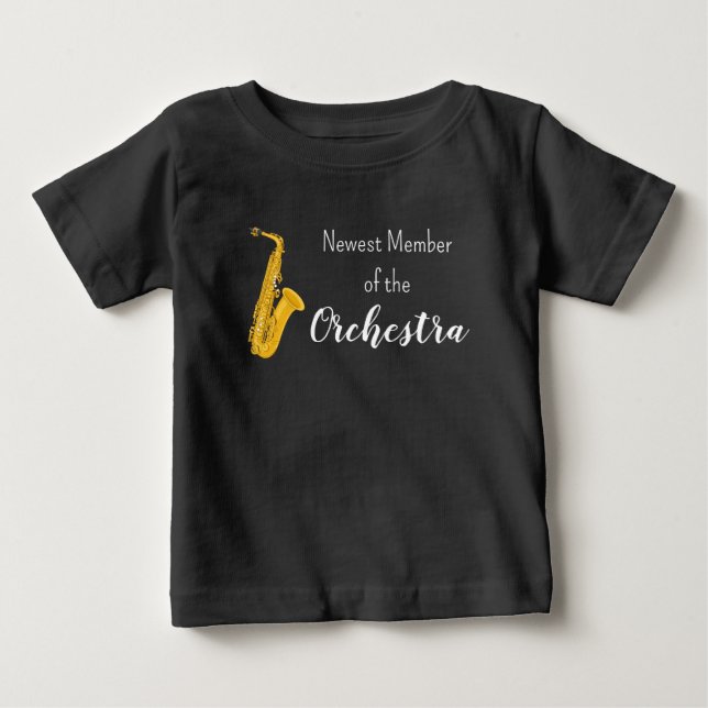 Nyaste medlemmen i orkestern Saxofon Tröja (Framsida)