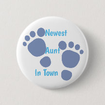 Nyaste Moster i Town Blue Baby Footprint Button