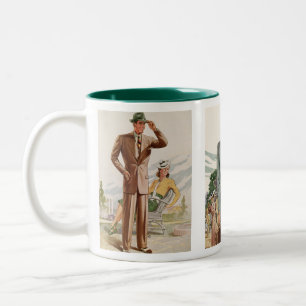 Nyaste Stilar För manar 1940-41 tvåtonskaffe Mugg