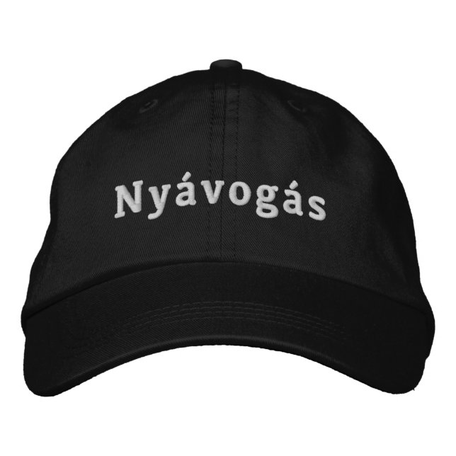 Nyávogás White Logo Broderad Keps (Framsida)