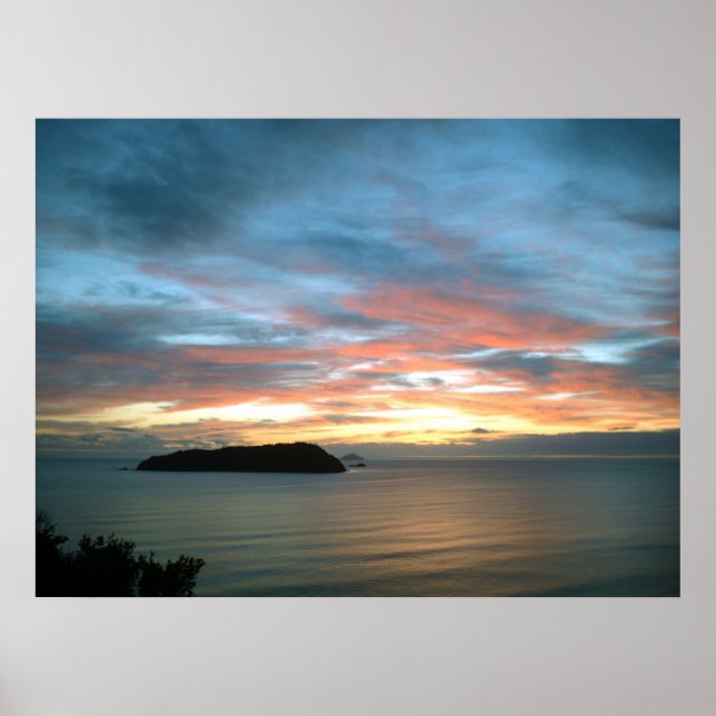 Nyazeeländsk affischsoluppgång poster (Framsidan)