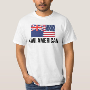 Nyazeeländsk amerikanska flaggan t shirt
