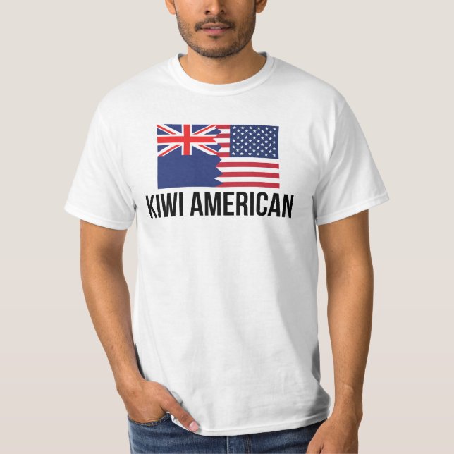 Nyazeeländsk amerikanska flaggan t shirt (Framsida)