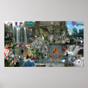 Nyazeeländsk Collage Poster
