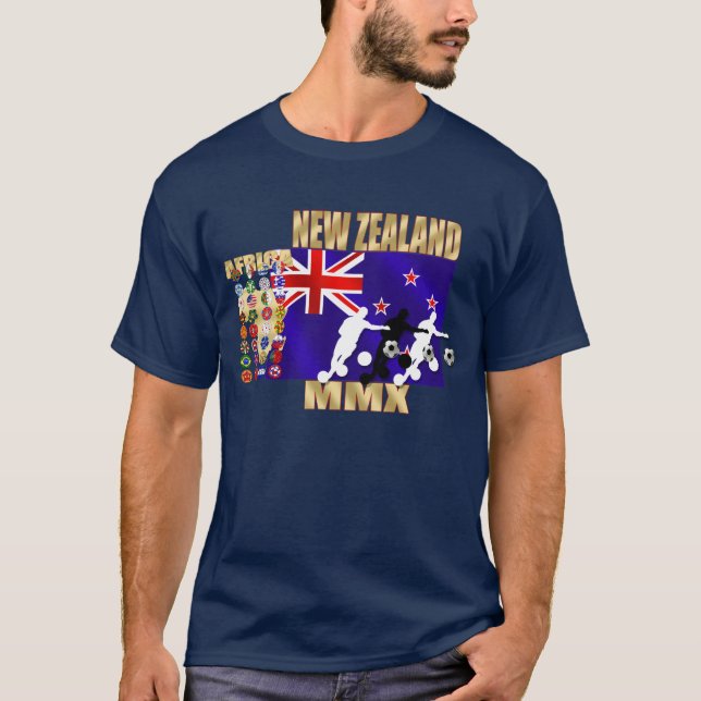 Nyazeeländsk flagga 32 kvalificeringländer tee shirt (Framsida)