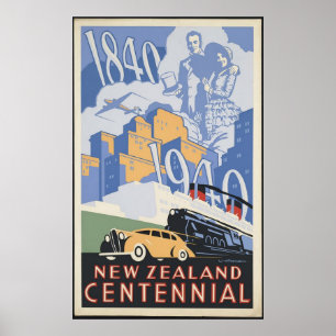 Nyazeeländsk hundraårsjubileum poster