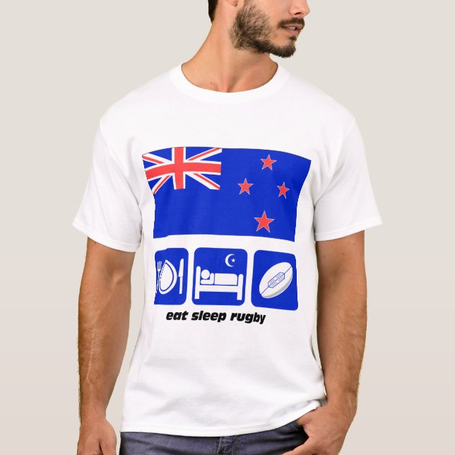 Nyazeeländsk rugby t-shirt (Framsida)