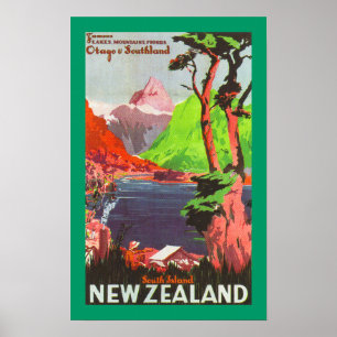 Nyazeeländsk södra ö (kanfas) poster