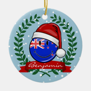 Nyazeeländsk stil för jul som ler flagga julgransprydnad keramik