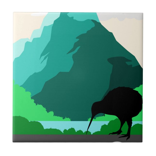 Nyazeeländsk vintagedesign kakelplatta (Framsidan)