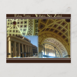 Nyazeeländsk Wellington järnväg station -. Vykort