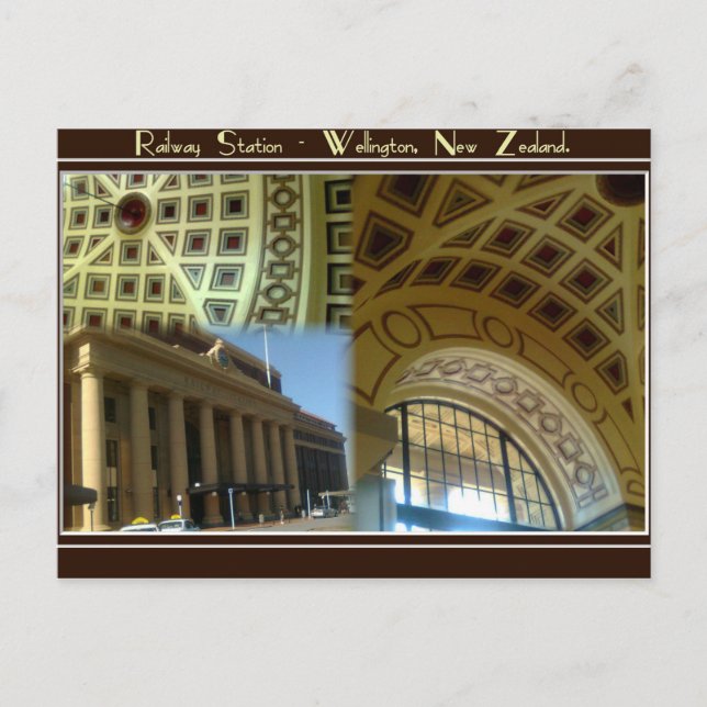 Nyazeeländsk Wellington järnväg station -. Vykort (Framsida)