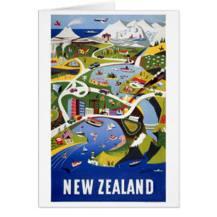 Nyazeeländsk Wellington vintage resoraffisch Hälsningskort