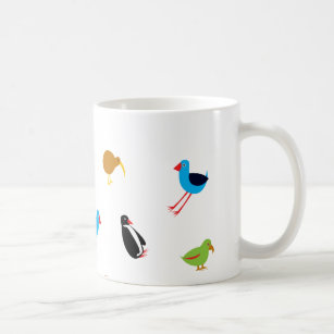 Nyazeeländska fåglar kaffemugg
