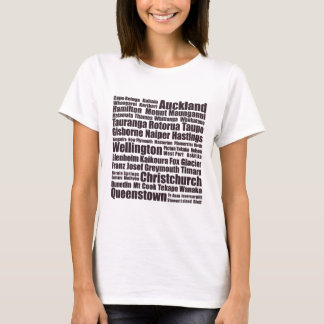 Nyazeeländska städer tee shirt