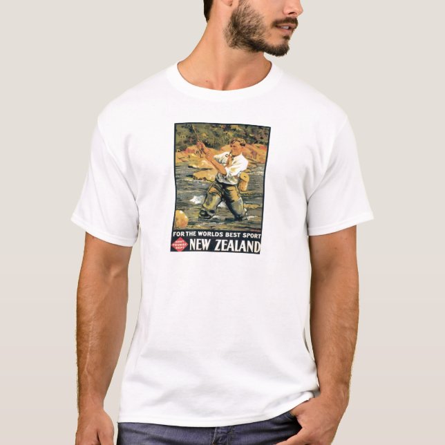 Nyazeeländskt fiske för vintage tee (Framsida)