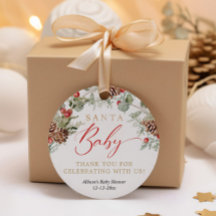 Nybabydusch för Santa Baby Rustic Winter Greenery
