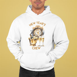 Nybesättning för nya år i svart och Guld Hoodie