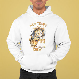 Nybesättning för nya år i svart och Guld Hoodie