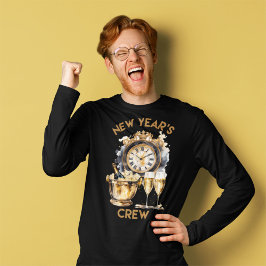 Nybesättning för nya år i svart och Guld T Shirt