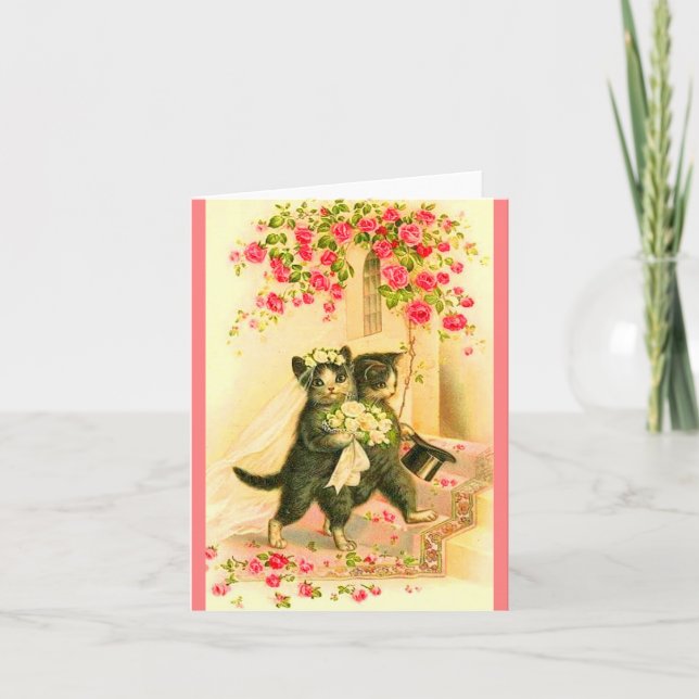 nyblivna kittbrudpar inbjudan (Framsida)