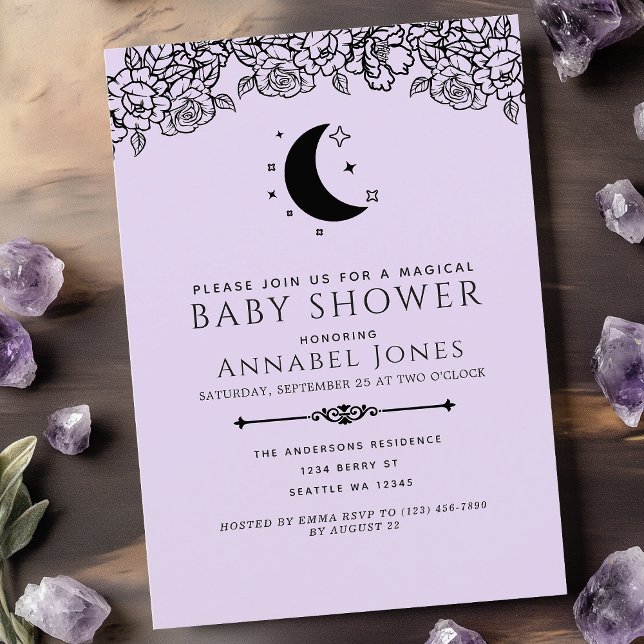 Nybörjande gotiic Tarot Card Nuetral Baby Shower Inbjudningar (Skapare uppladdad)