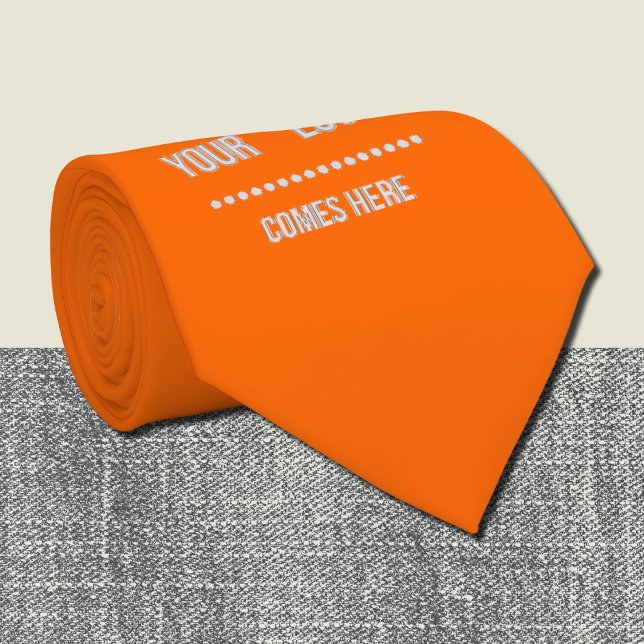 nybörjande orange solid färg - lägg till logotyp slips (Skapare uppladdad)