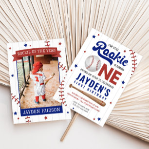 Nybörjarår Baseball första födelsedag Inbjudningar