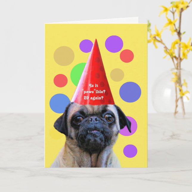 Nybörjardag 29 igen med Cute Hund Kort (Gul blomma)
