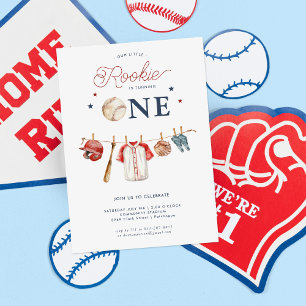 Nybörjare 1:a födelsedag Baseball Birthday Inbjudningar