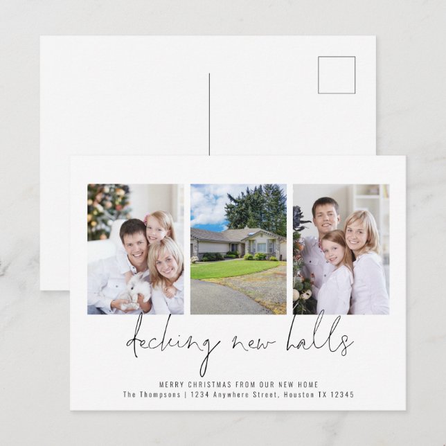 Nybörjare 3 Foton Flytta jul Vykort (Fram/baksida)