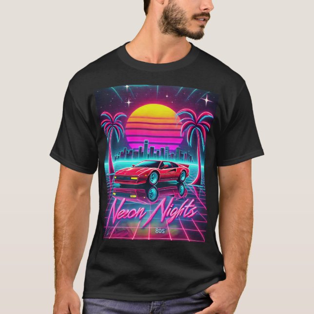 Nybörjare - 80s Art Print - Cityscape T Shirt (Framsida)
