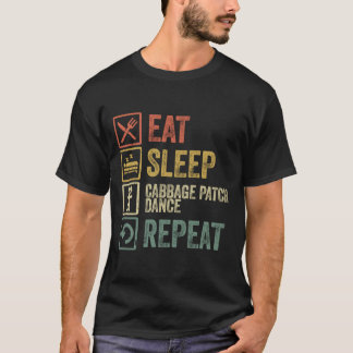 Nybörjare äta sömnkålspapperdans repetera retro v t shirt