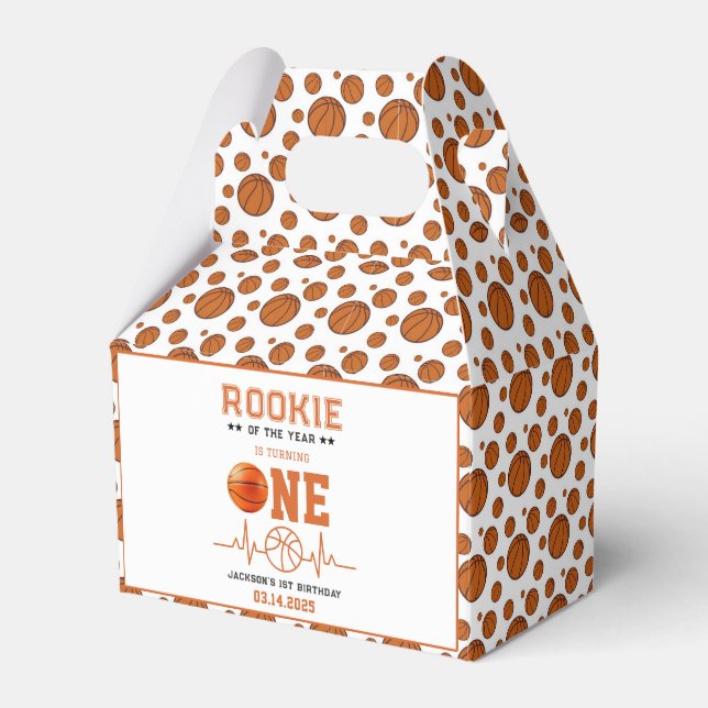 Nybörjare för året 1:a födelsedag Basketball Presentaskar (Framsidan Sidan)