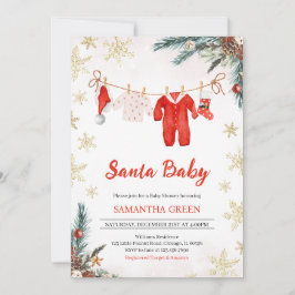 Nybörjare för nyfödda barn i Santa Baby Inbjudningar