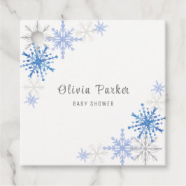 Nybörjare för Watercolor Snöflingor Winter Baby Sh Gåvor Etiketter