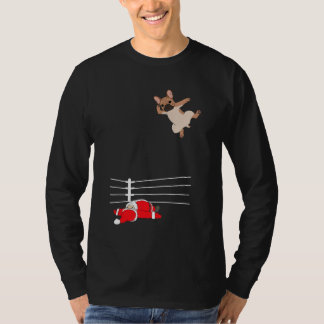 Nybörjare jul Hund Julafton Wrestling Santa Gift T Shirt