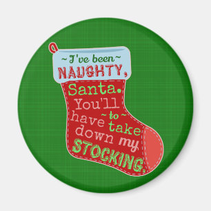 Nybörjare jul Naughty Jultomten Stock Joke Magnet