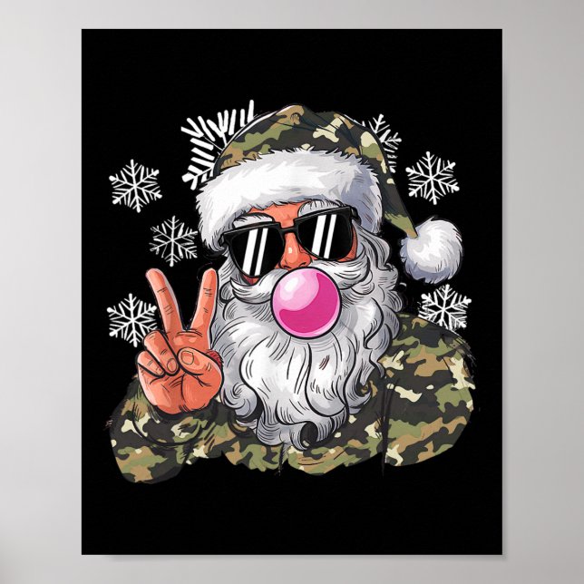 Nybörjare julkamouflage Camo Santa Hej Huntin Poster (Framsidan)