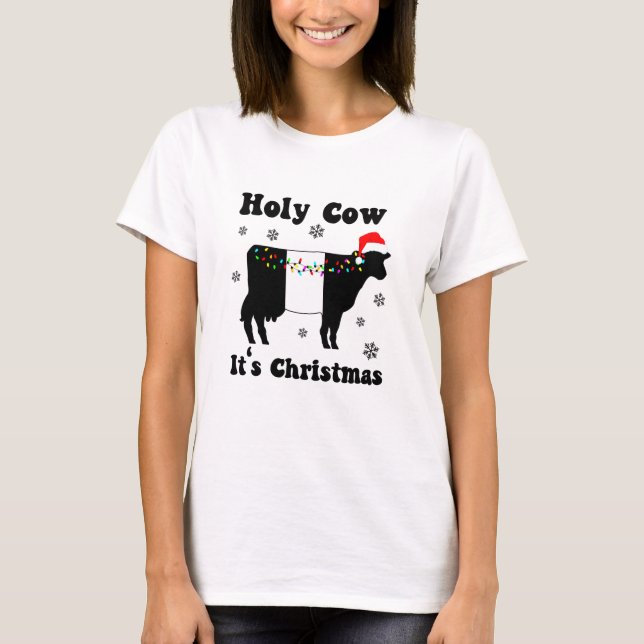 Nybörjare julklapp Beltie Belted Galloway Gift T- T Shirt (Framsida)