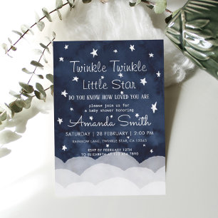 Nybörjare med liten stjärna Whimsical Baby Shower Inbjudningar