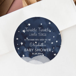 Nybörjare med liten stjärna Whimsical Baby Shower Runt Klistermärke
