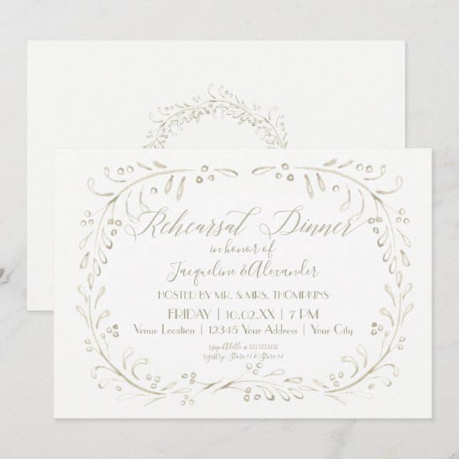 Nybörjare Modern enkel vattenfärgsutandning Inbjudningar (Fram/baksida)