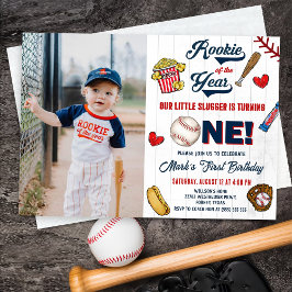 Nybörjare på årstidens Vintage Baseball Birthday P Inbjudningar