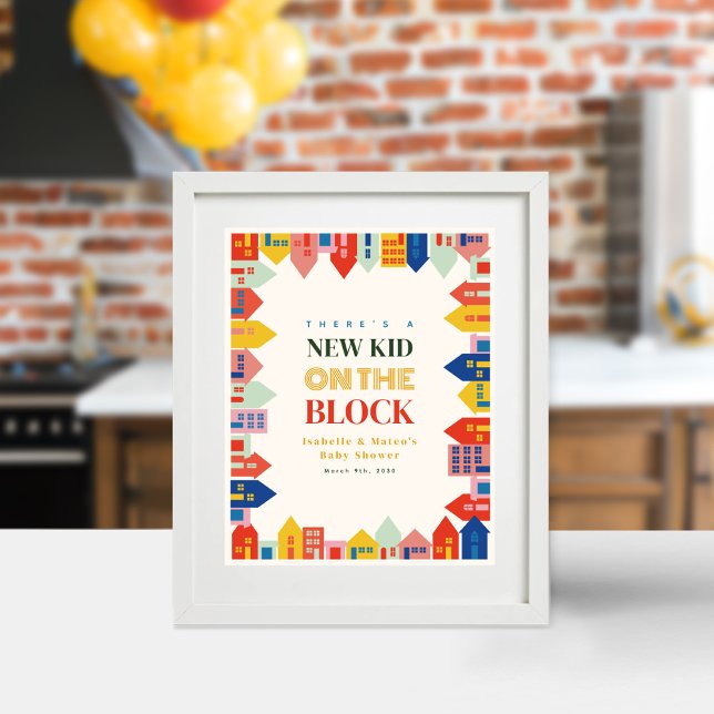Nybörjare på blocket Neutralt Houses Baby Shower Poster (Skapare uppladdad)