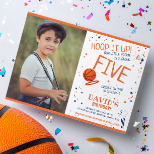 Nybörjare Ring: Uppåt Basketboll Foto Birthday Inbjudningar